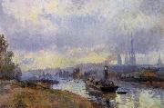 Barges at Rouen Albert Lebourg